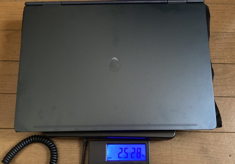 3.■ Alienware Auroraの本体重量の実測結果